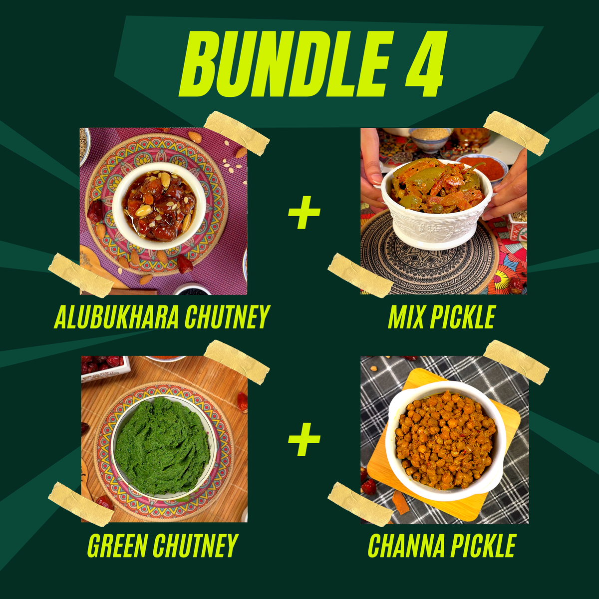 Alubukhara Chutney & Pickle Combo – 500g Each(2kg Value Pack)